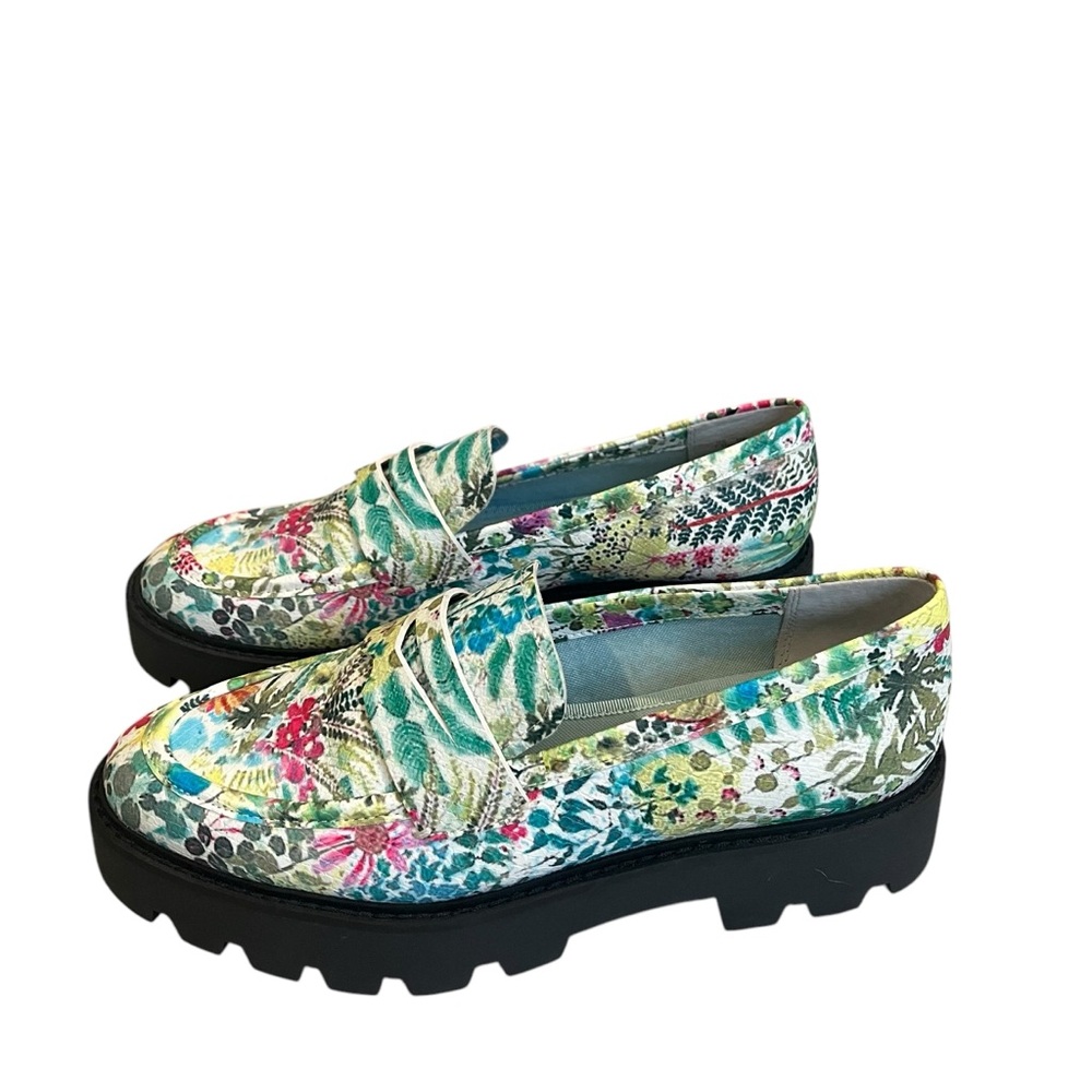 Franco Sarto L-Balin Floral Chunky Lug Sole Loafers, Sz 7.5 - Picture 5 of 14
